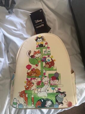 Disney Loungefly Christmas Cat Stack Mini Backpack
